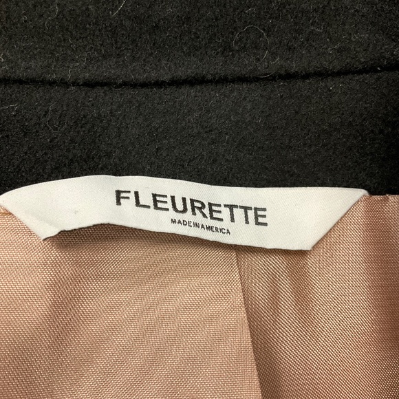 FLEURETTE BLACK BUTTON FRONT WOOL COAT - Picture 4 of 7